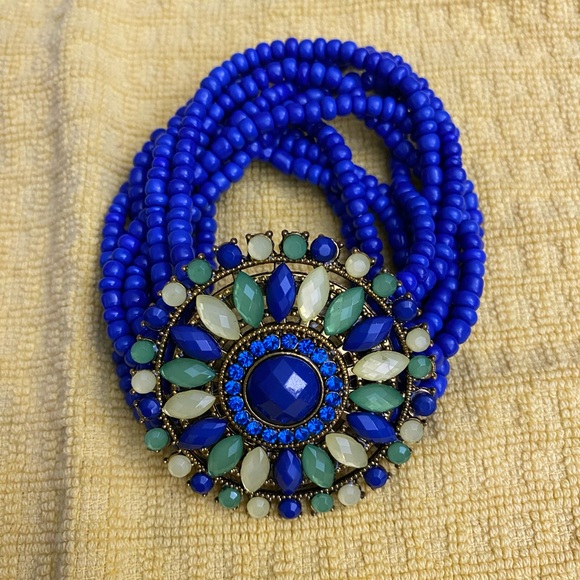 Blue and Green Beaded Jewelry Set - Picture 4 of 6
